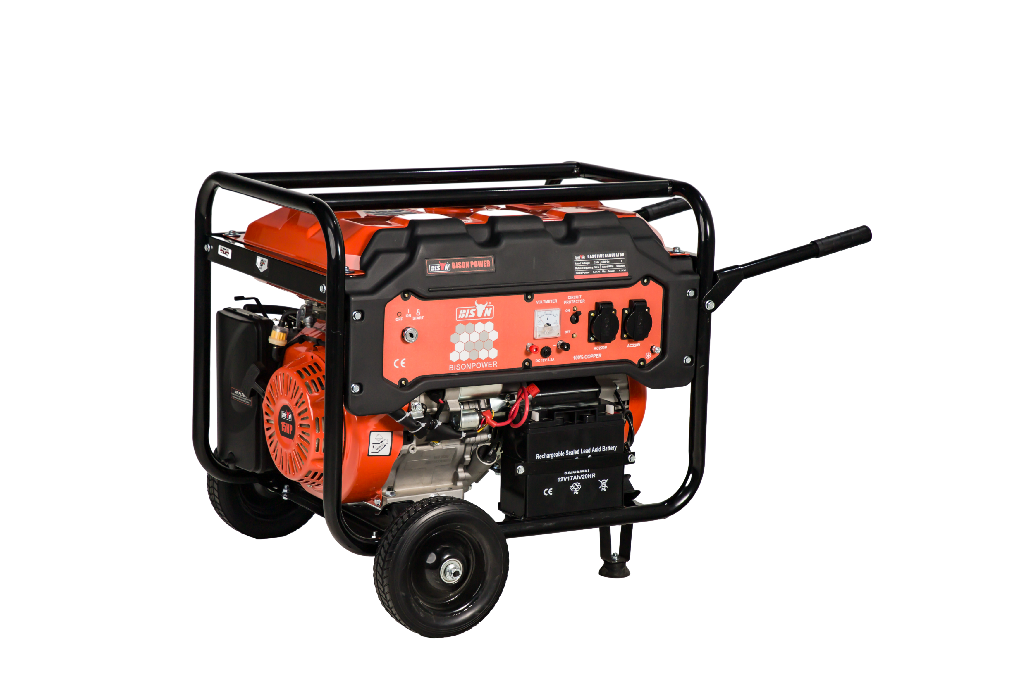 Генератор бензиновый BISON BS7500EP (6,0 кВт), изображение 6