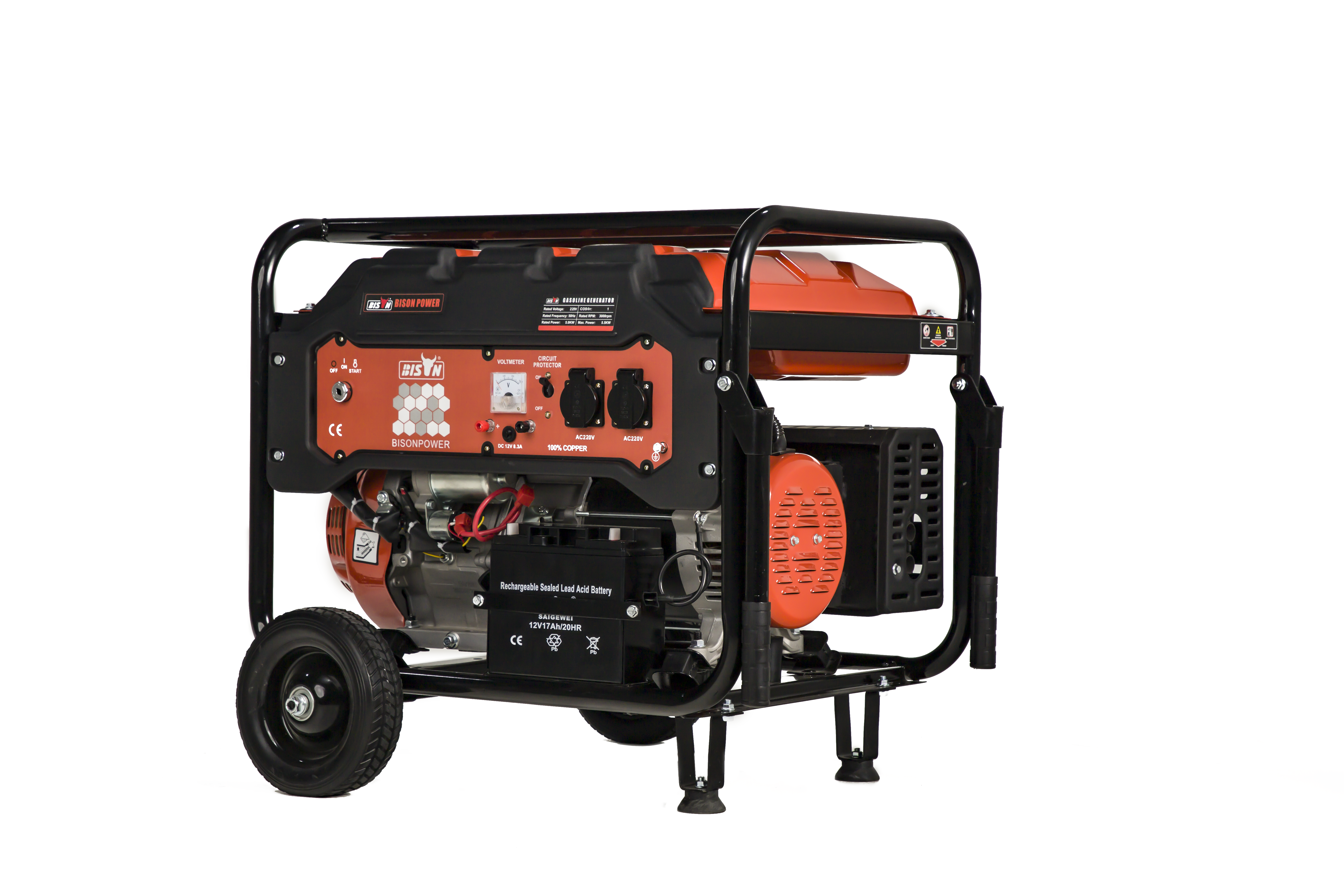 Генератор бензиновый BISON BS6500EP (5,0 кВт), изображение 3