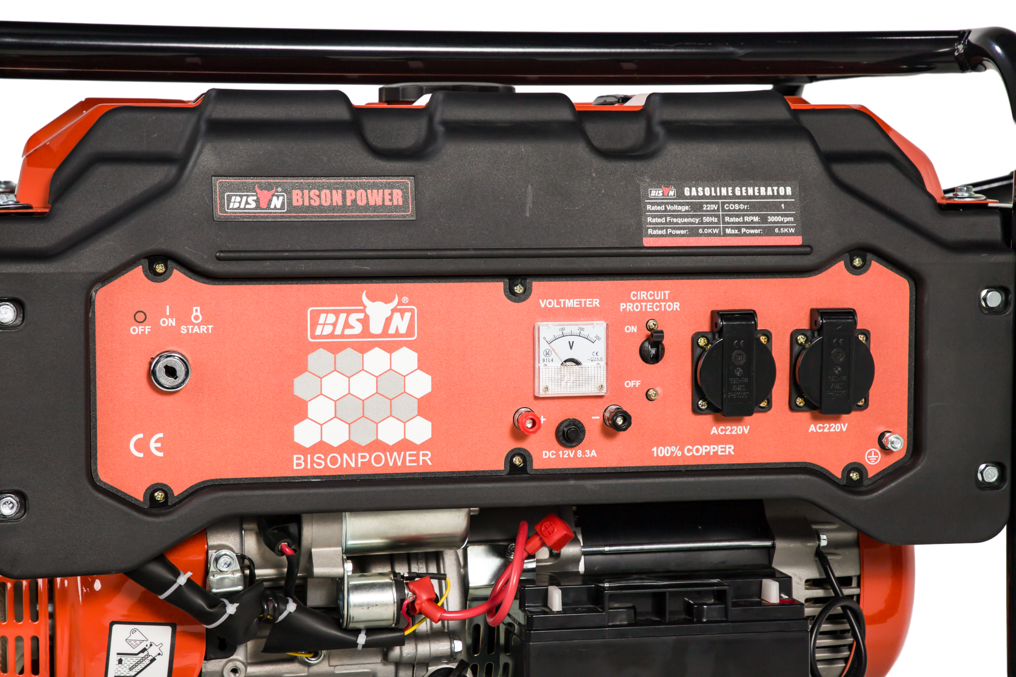 Генератор бензиновый BISON BS7500EP (6,0 кВт), изображение 5