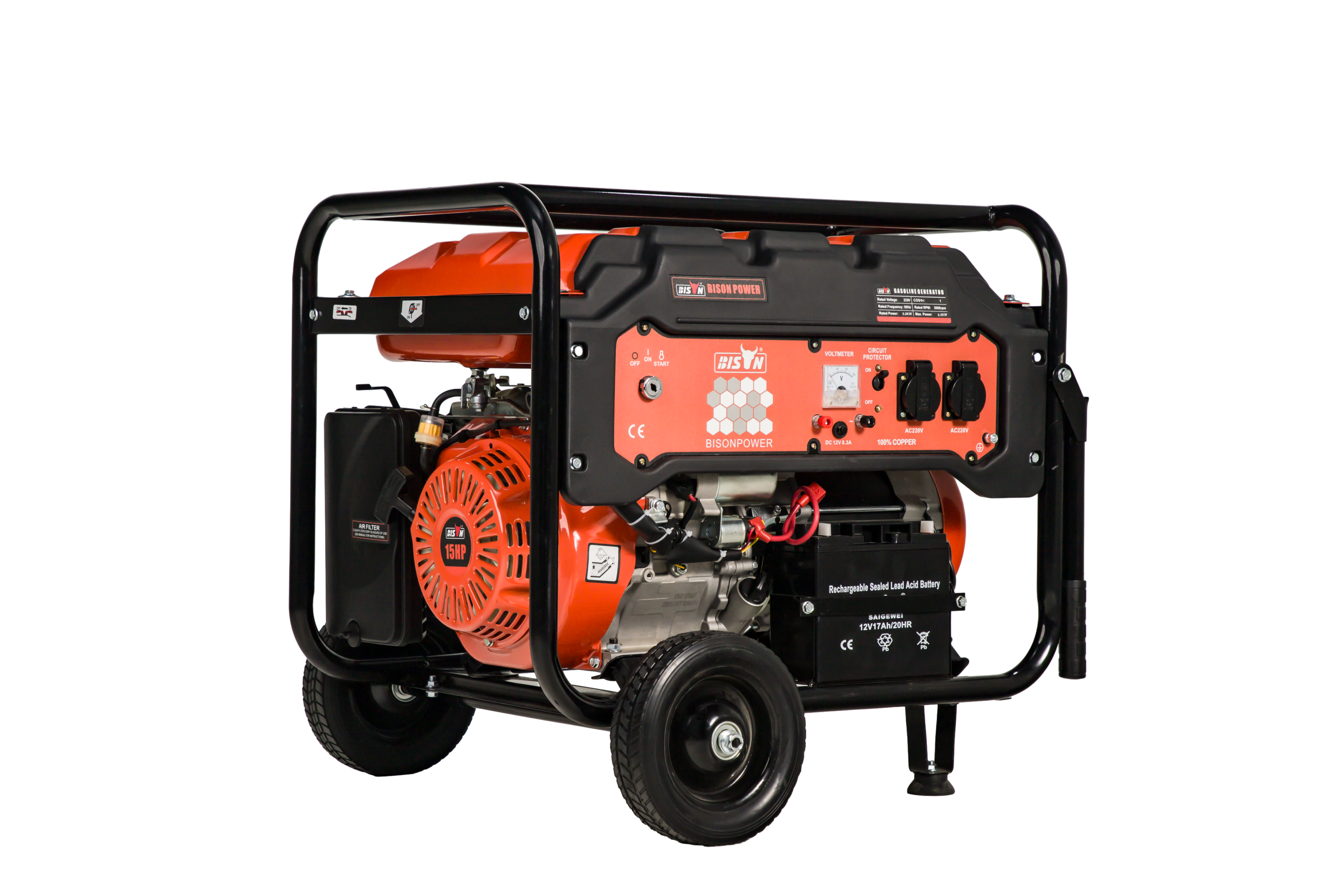 Генератор бензиновый BISON BS7500EP (6,0 кВт), изображение 4